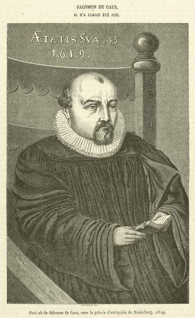 Porträtt av Salomon de Caus, i Heidelbergs antikvitetsgalleri av French School
