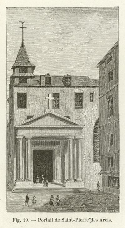 Portalen av Saint-Pierre des Arcis av French School