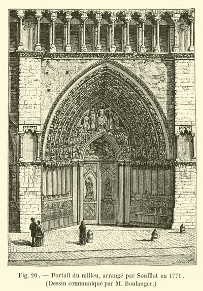 Mellanportal, arrangerad av Soufflot 1771, Ritning meddelad av M Boulanger av French School