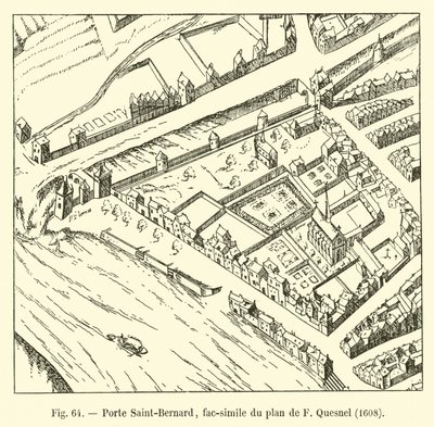 Porte Saint-Bernard, faksimil av F Quesnels plan, 1608 av French School