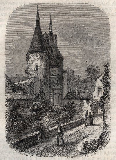 Porte de la Craffe en Nancy kvarleva av medeltida befästningar, erigee på 1300-talet norr om gamla stan - gravyr i "Histoire de France" av Victor Duruy av French School