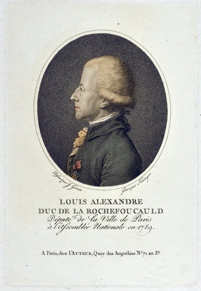 Porträtt Louis Alexandre de la Rochefoucauld, hertig av Enville (D