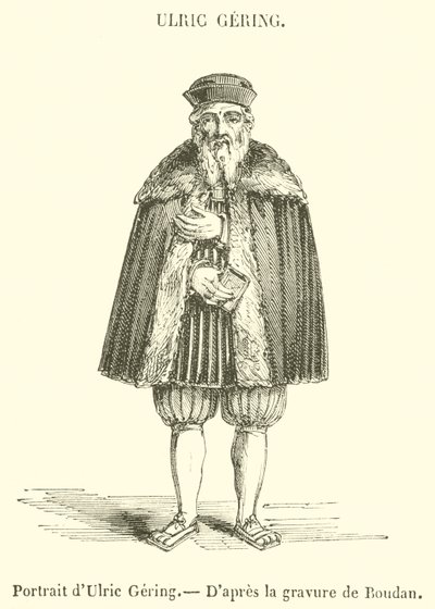 Porträtt av Ulric Gering (gravyr) av French School