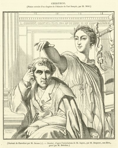 Porträtt av Cherubini av French School