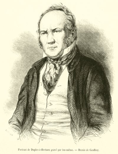 Porträtt av Duplesi-Bertaux grav (gravyr) av French School
