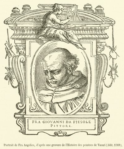 Porträtt av Fra Angelico (gravyr) av French School