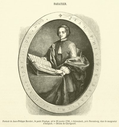 Porträtt av Jean-Philippe Baratier (gravyr) av French School