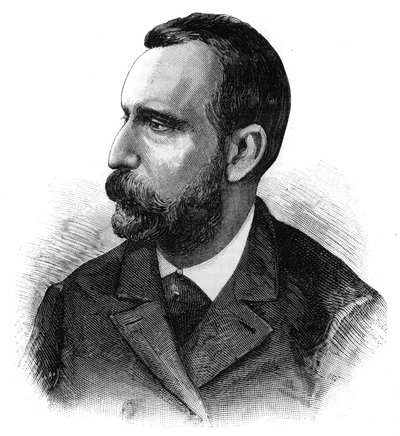 Porträtt av doktor Jaime Ferran y Clua (1852-1919), spansk bakteriolog, upptäckare av koleravaccinet. Gravyr i ""The Illustrious World"" av French School