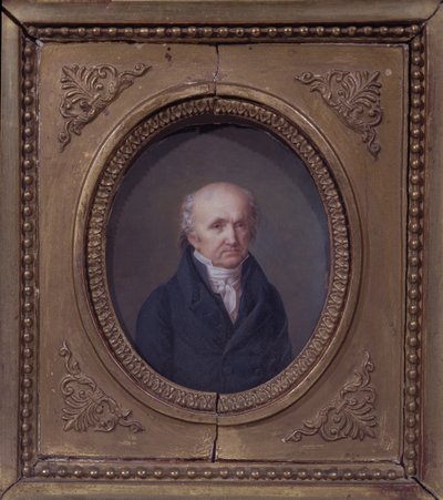 Porträtt av Abraham-Louis Breguet (1747-1823) tidigt 1800-tal (panel) av French School
