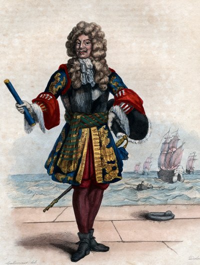 Porträtt av Abraham Duquesne (1610-1688), fransk markis och sjöofficer. av French School