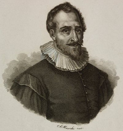Porträtt av Adam de Craponne (1526-1576), fransk ingenjör, gravyr av Marchi av French School