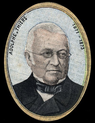 Porträtt av Adolphe Thiers (1797-1877), Frankrikes president. av French School