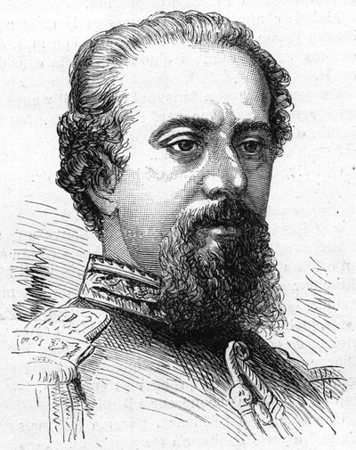Porträtt av Alejo Julio Argentine Peace Rock (1843-1914), Argentinas president. Gravyr i "" Den illustrerade världen"" nr 1230 av 24 oktober av French School