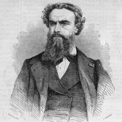 Porträtt av Alexandre Cabanel (1823-1899), fransk målare. Gravyr i "" Den illustrerade världen"" nr 338 av 3 oktober av French School