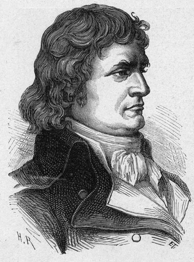 Porträtt av Andre Jeanbon, känd som Jean Bon Saint-Andre eller Jeanbon Saint Andre (1749-1813), fransk revolutionär och politiker. Gravyr från 1889. Privat samling. av French School