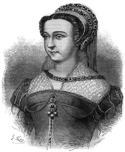 Porträtt av Anne Oston, heretique, älskarinna till påven Sixtus V (Felice Peretti känd som Sixtus V eller Sixtus V eller Sisto V av French School