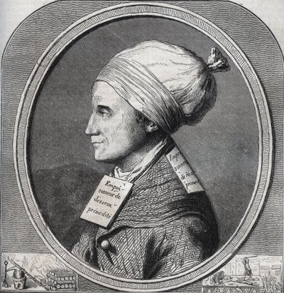 Porträtt av Antoine-Francois (Antoine Francois) Desrues (1744-1777) Fransk förgiftare - Gravyr i "" Causes celebres de tous les peuple"" av Armand Fouquier (1817-18?) 1858-1867 - privat samling av French School