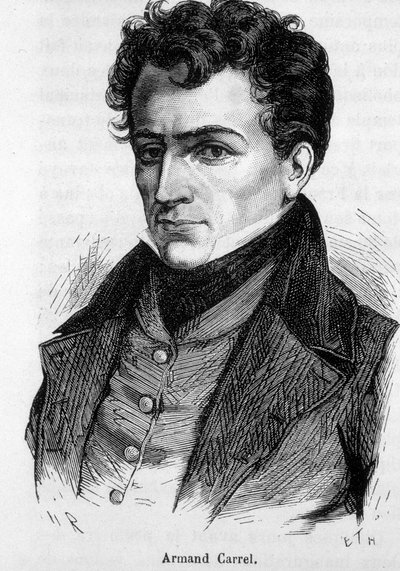 Porträtt av Armand Carrel, fransk journalist och politisk författare (1800-1836). av French School