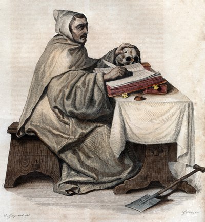 Porträtt av Armand Jean le Bouthillier de Rance (1626-1700), fransk abbot och grundare av trappistcistercienserna. av French School