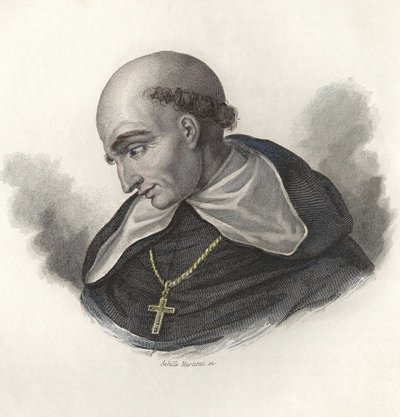 Porträtt av Bartolome de Las Casas (1472-1566), spansk dominikanbroder och eveque av Chiapas. i "Porträtt av nyttiga män" av French School