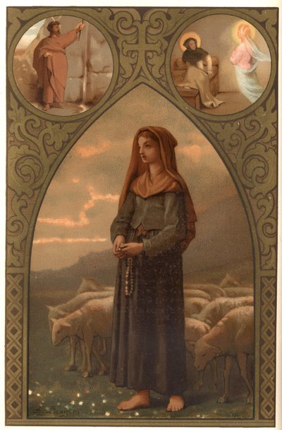 Porträtt av Bernadette Soubirous (1844-1879), herdinna i Lourdes, Hautes Pyrenees (65) av French School