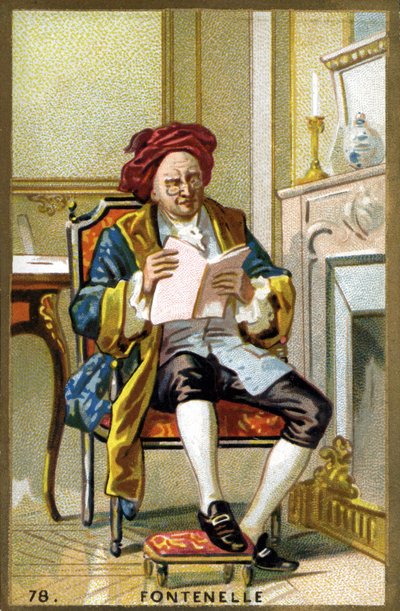 Porträtt av Bernard Le Bouyer (Le Bovier) av Fontenelle (1657-1757). Kromolitografi från slutet av 1800-talet. av French School