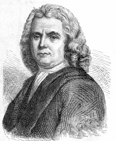Porträtt av Boerhaave Hermann (1668 - 1738), holländsk läkare och kemist (anhängare av iatromekanismen) - i "" Vetenskapens album; berömda vetenskapsmän; Stora upptäckter””” 1896. av French School