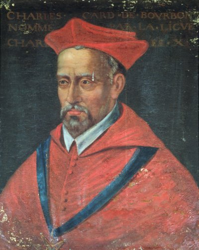 Porträtt av kardinal Charles de Bourbon (1523-90) 1617-38 (olja på duk) av French School