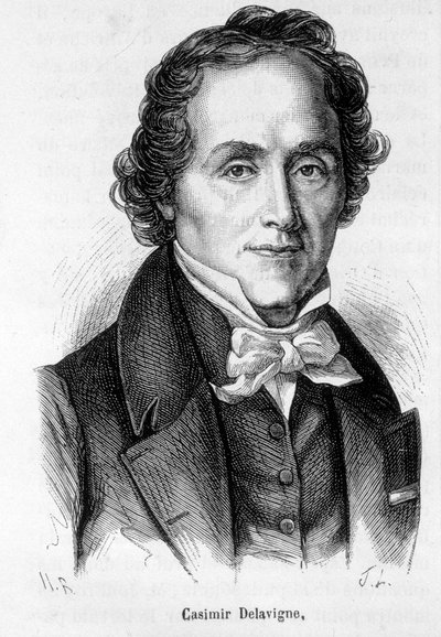 Porträtt av Casimir Delavigne, fransk poet och dramatiker (1793-1843). av French School