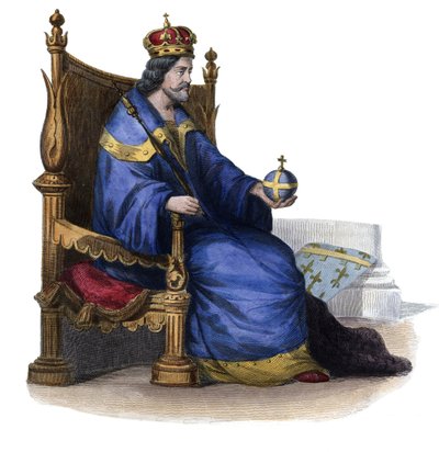 Porträtt av Karl I av Neapel (Karl av Anjou) (1227-1285), kung av Sicilien. av French School