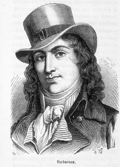 Porträtt av Charles Jean Marie Barbaroux (1767 - 1794), en fransk politiker som ledde Marseilleförbundet när Tuilerierna intogs 1792. av French School