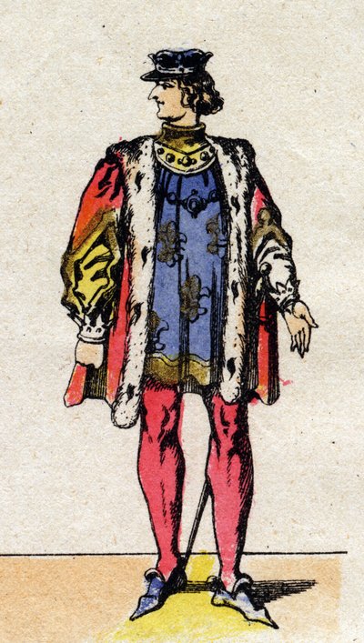 Porträtt av Karl VI av Frankrike, känd som Karl den gode Aime (1368-1422) (kapeternas dynasti). av French School