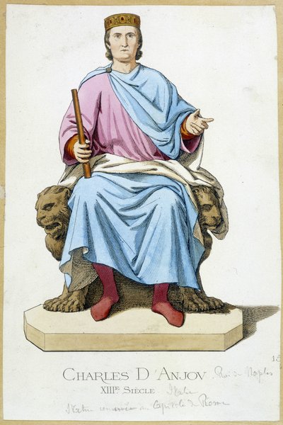 Porträtt av Karl av Anjou. av French School