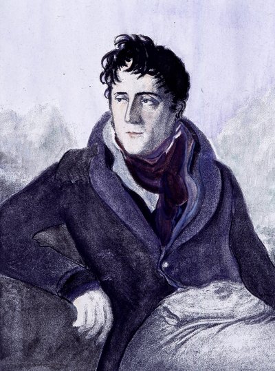 Porträtt av Chateaubriand. 1800-talsgravyr. av French School