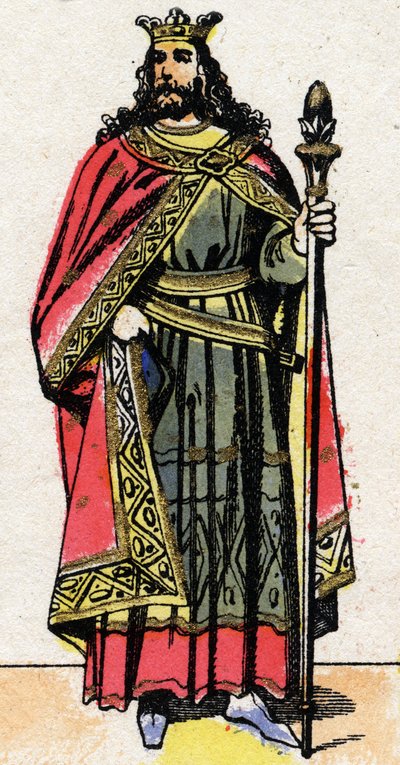 Porträtt av Childebert II (v. 570 - 596), kung av Austrasien. av French School