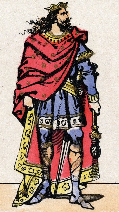 Porträtt av Childeric II, Frankernas kung från 670 till 673. av French School