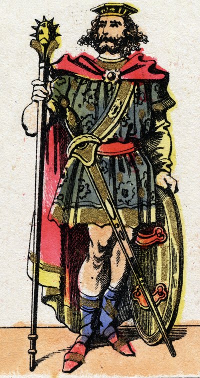 Porträtt av Clotaire (Clothaire) I, Frankernas kung från 511 till 561). av French School