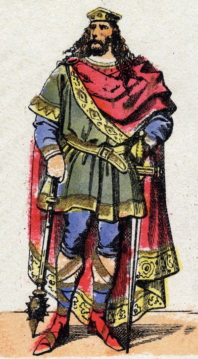 Porträtt av Clovis I (v. 466 - 511), kung av frankerna. av French School