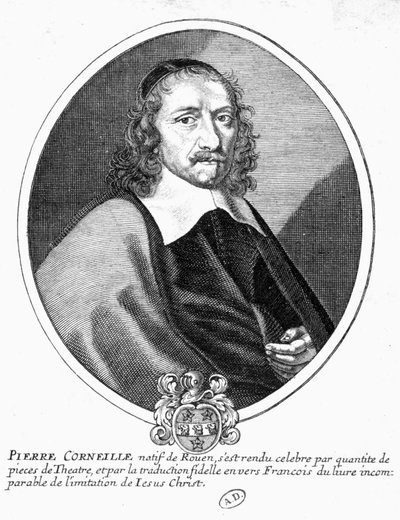 Porträtt av Corneille. 1800-talsgravyr. av French School