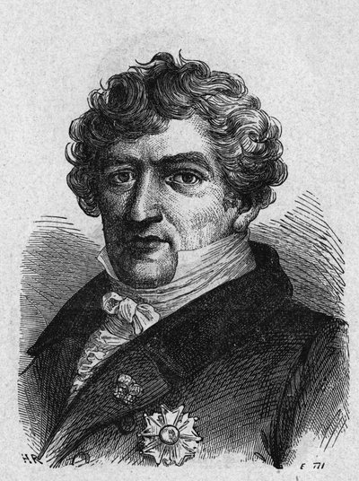 Porträtt av Cuvier (1769-1832), fransk zoolog och paleontolog - i "Album de la Science; berömda vetenskapsmän; Stora upptäckter””” 1896. av French School