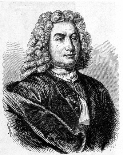 Porträtt av Daniel Bernouilli (Bernoulli) (1700 - 1782), schweizisk matematiker och fysiker - i "Album de la Science; berömda vetenskapsmän; Stora upptäckter””” 1896. av French School