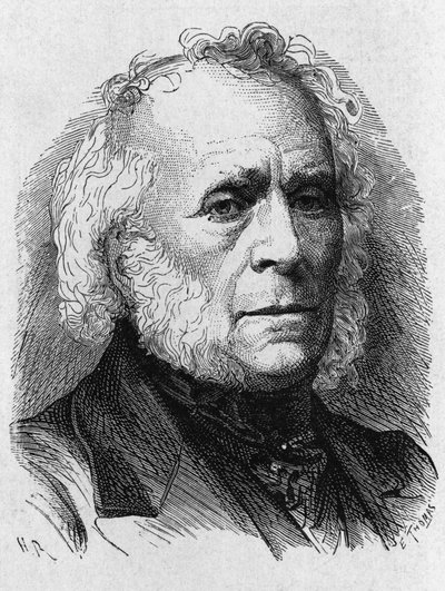 Porträtt av David Brewster (1781 - 1868) - i "" Vetenskapens album; Illuströsa forskare; Stora upptäckter””” 1896. av French School
