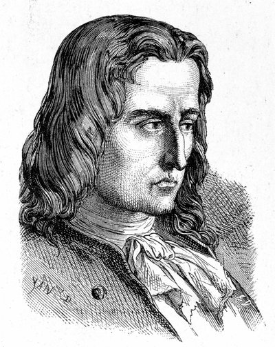 Porträtt av Denis Papin (1647 - 1714) - i "" Vetenskapens album; berömda forskare; Stora upptäckter””” 1896. av French School