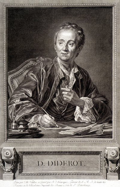 Porträtt av Diderot från Encyclopedia of Diderot and Alembert av French School