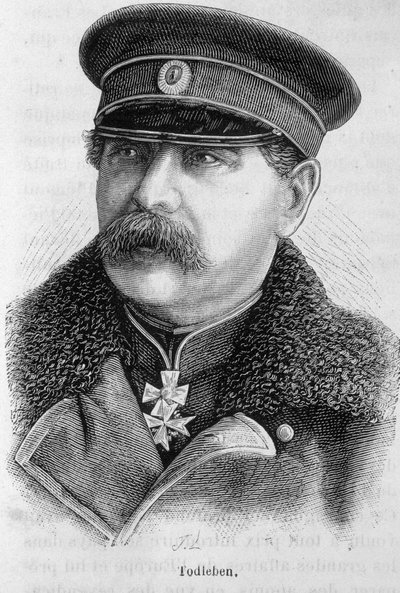 Porträtt av Edouard Ivanovich Totleben (eller Todleben) av French School