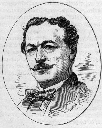 Porträtt av Edouard Louis Dubufe (1820-1883), fransk målare. Gravyr i "" Le Monde Illustré"" nr 890 av 2 maj 1874. av French School