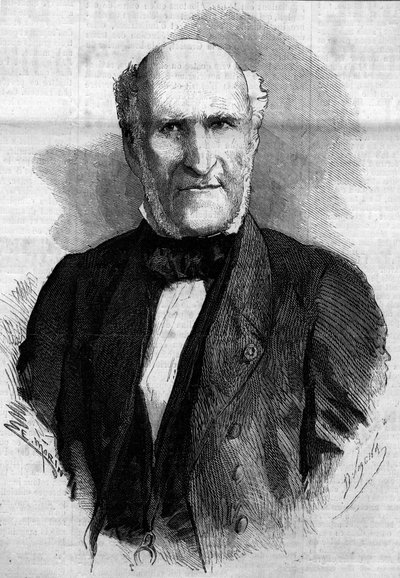 Porträtt av Elie hertig av Decazes och Glucksberg (1780 - 1860), fransk advokat och politiker. Gravyr i "" Le Monde Illustré"" nr 186 av 3 november 1860. av French School