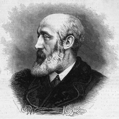 Porträtt av Ernest Feydeau (1821-1873), fransk poet och romanförfattare. Gravyr i "" Den illustrerade världen"" nr 865 den 8 november av French School