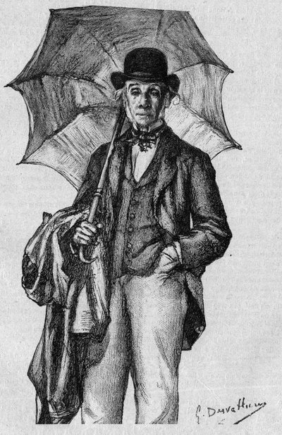 Porträtt av Ernest Legouve (1807-1903), fransk poet, romanförfattare och dramatiker, medlem av Academy Francaise. Gravyr i "La gazette du dimanche"" den 9 januari av French School