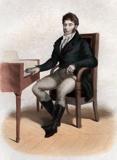 Porträtt av Etienne Nicolas Mehul (1763-1817), fransk kompositör. av French School